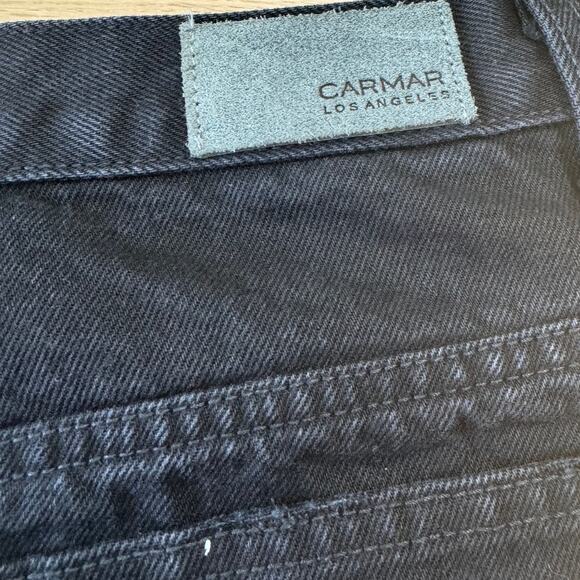 Carmar Black Neon Beatrice Denim Zip Distressed Zippered Skirt, Size 28 - Picture 4 of 4